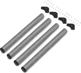 Emuca Emuca - Lote De 4 Patas Para Mesa, Di&aacute;metro 60mm, H 710mm, Acero, Pintado Aluminio