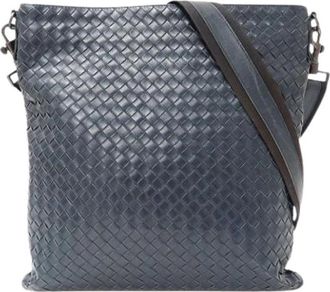 Bottega Veneta Pre-owned Intrecciato Shoulder Bag - Heren - Vintage Schoudertas - Blauw - ONE Size - Leer - Vintage