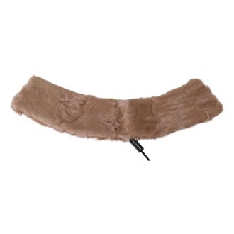 Dolce & Gabbana Winter Scarves, female, Beige, Size: ONE SIZE Fur Neck Collar Lambskin Scarf