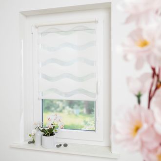 Garesa Doppelrollo »Welle« Lichtschutz ohne Bohren freihängend dekorativ, stufenlos verstellbar