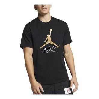 Nike Jordan Air Jordan Jumpman Flight Logo T-Shirt Black Gold AO0664-011