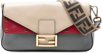 Fendi 2010-2025 Vitello Grace FF 1974 Baguette crossbodytas - Grijs