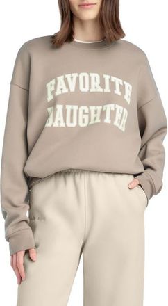 Favorite Daughter Collegiate Cotton Blend Sweatshirt in Soft Taupe/gardeni at Nordstrom, Size X-Small