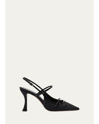 Alexandre Birman 85mm Tita Moire Slingback Pumps