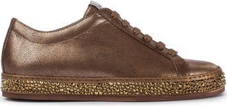 Le Silla Andrea crystal-embellished sole sneakers - women - CALFSKIN/Goat Skin/Calf Leather - 35 - Brown