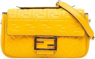 Fendi Pre-owned Cross Body Bags, female, Yellow, Size: ONE SIZE Pre-owned Vintage Cross Body Bag