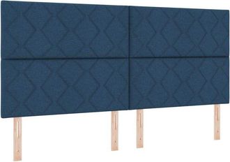 vidaXL Cabecero Con Luces De Tiras Led Con Cabecera Azul 200 Cm Tela Vidaxl