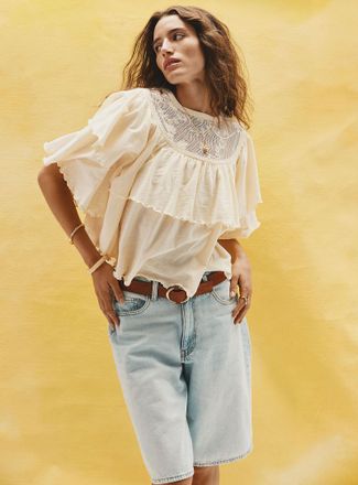 Jack & Jones Womens Erin loose light-blue jort