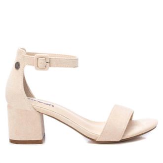 Xti Womens Block Heel Suede Sandals In Ivory