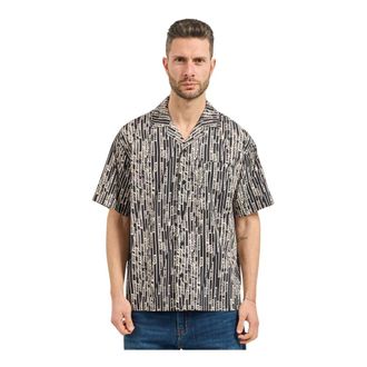 Karl Lagerfeld All Over Printed Short Sleeve Shirt - Heren - Korte mouwen Overhemden - Veelkleurig - M - Katoen - Overhemden