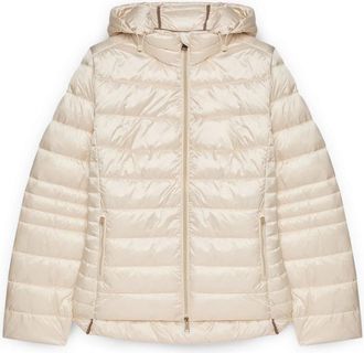 Fiorella Rubino Gewatteerde Donsjas met Afneembare Capuchon - Dames - Winterjassen - Wit - 5XL - Leer - Jassen