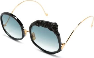 Anna-Karin Karlsson Sunglasses, female, Yellow, Size: 55 MM Rose ET LE Reve Black Crystal SUN Sunglasses