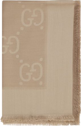 Gucci Womens Scarf Wool And Silk - Camel (ovis Aries) Scarfs