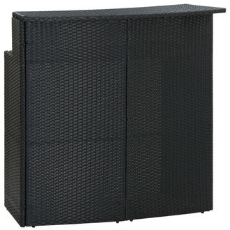 vidaXL Mesa Alta De Jard&iacute;n Rat&aacute;n Sint&eacute;tico Negro 120x55x110 Cm Vidaxl