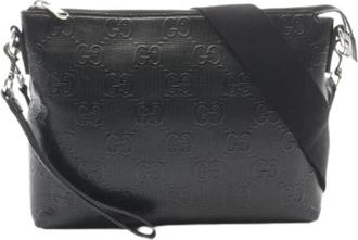 Gucci Pre-owned Messenger Bag - Heren - Vintage Schoudertas - Zwart - ONE Size - Leer - Vintage