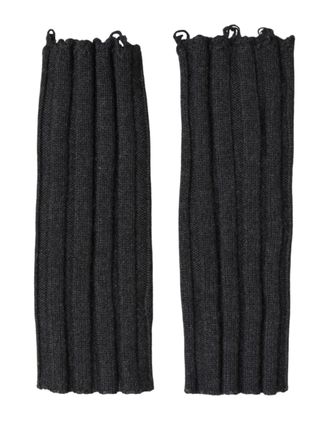 Dolce & Gabbana Virgin Wool Knitted Fingerless Gloves - Black