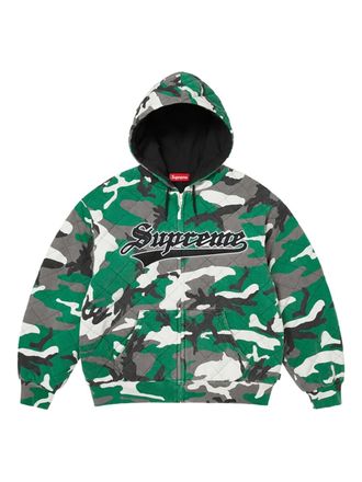 SUPREME Gewatteerde sweater met capuchon - Groen