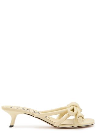 Loewe Flamenco 45 Leather Sandals - Ivory - 38 (IT38 / UK5)