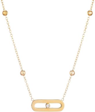 Adornia Adornia 18K Plated Cz Bar Necklace