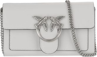 Pinko Love Simply White Leather Chain Wallet