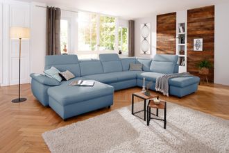 HOME AFFAIRE Wohnlandschaft »Mauritius U-Form« mit Kopfteil- und Armlehnverstellung, wahlweise mit Bettfunktion