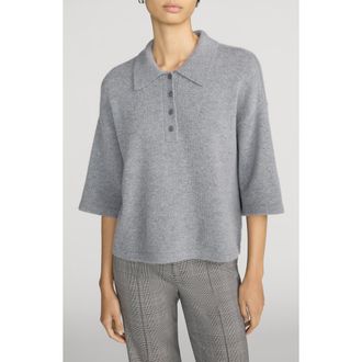 Frame Denim The Academy Cashmere Polo Sweater in Graphite Grey at Nordstrom, Size X-Small
