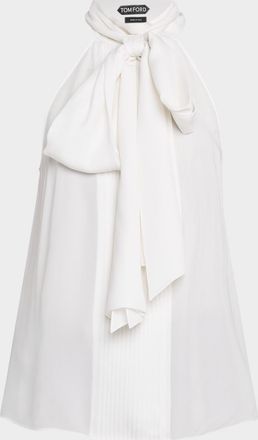 Tom Ford Silk Georgette Neck-Scarf Halter Top