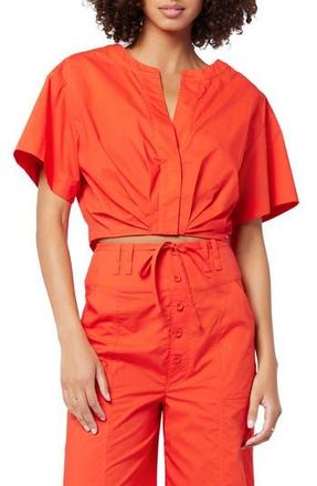 Joie Iris Crop Poplin Shirt in Vibrant Red at Nordstrom Rack, Size Medium