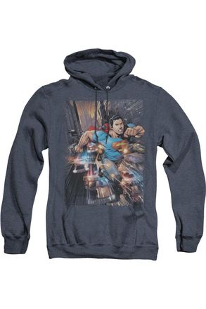 Gildan Superman Action Comics 1 Adult Heather Hoodie / Hooded Sweatshirt