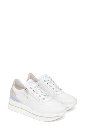 Nero Giardini Side Zip Wedge Sneaker in White at Nordstrom, Size 10Us
