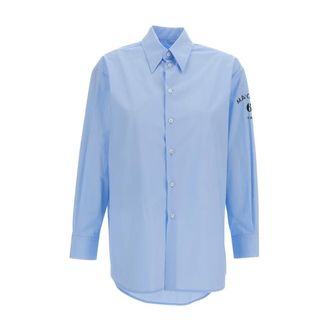 Maison Margiela Dames, Blouses & Shirts, Blauw, Maat: XS Katoen