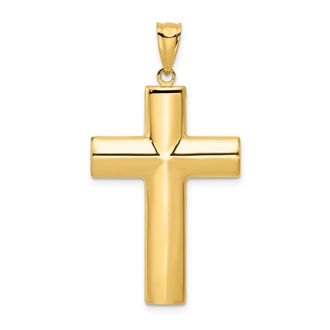 Diamond2Deal 14k Yellow Gold Hollow Cross Pendant
