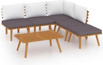 vidaXL Muebles De Jard&iacute;n 6 Piezas Con Cojines Madera Maciza De Acacia Vidaxl