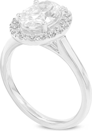LuvMyJewelry Idalia 14K Gold Oval Lab Grown Diamond Halo Engagement Ring - 1.98 Ct