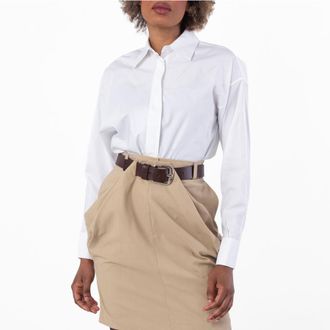 Loewe Womens Draped Cotton Shirt, Brand Size 36 ( US Size 4 )