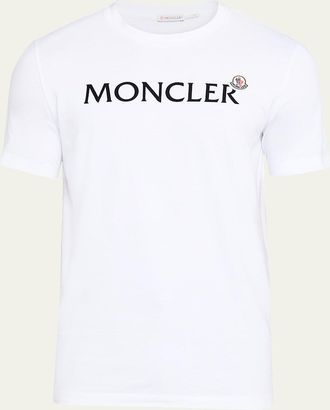 Moncler Mens Logo Script Crewneck T-Shirt