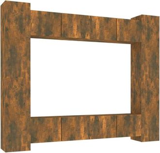 vidaXL Vidaxl - 8 Piece tv Cabinet Set Smoked Oak Engineered Wood