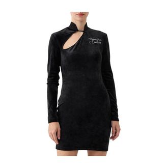 Versace Jeans Couture Dames, Jurken, Zwart, Maat: XS Katoen