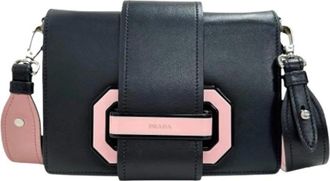Prada Pre-owned Cross Body Bags, female, Black, Size: ONE SIZE Pre-owned City Plex Leather Shoulder Bag