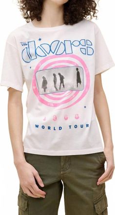 Daydreamer The Doors 1968 World Tour Boyfriend Tee In Vintage White