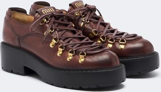 Miu Miu Leather lace-up loafers