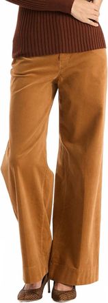 Tyler B&ouml;e Scottie Corduroy Flare Leg Pants In Leather Brown