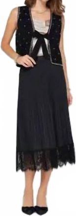 Current Air Crystal Beaded Knit Vest In Black Bling