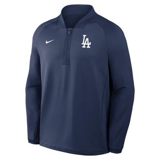 Nike Los Angeles Dodgers Authentic Collection Nike Mens Dri-FIT MLB 1/2-Zip Long-Sleeve Top in Blue | 04H944BLD-KRR