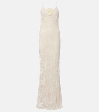 Rodarte Devore floral velvet gown