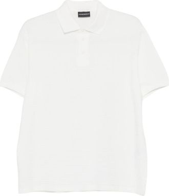 Emporio Armani White Textured Polo