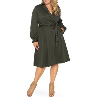 Standards & Practices Utility Shirtdress in Dark Olive at Nordstrom, Size 2X
