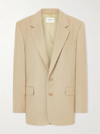 Saint Laurent Blazer In Misto Seta E Lana - Neutri