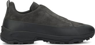 Ermenegildo Zegna Suede panelled trainers - men - Suede/Rubber/Calf Leather - 7.5 - Grey