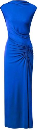 SIMKHAI Acacia Draped Jersey Midi Jurk - Dames - Feestkleedjes - Blauw - M - Rayon - Kleedjes